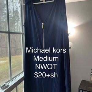 Michael Kors Navy Dress with Gold Zipper